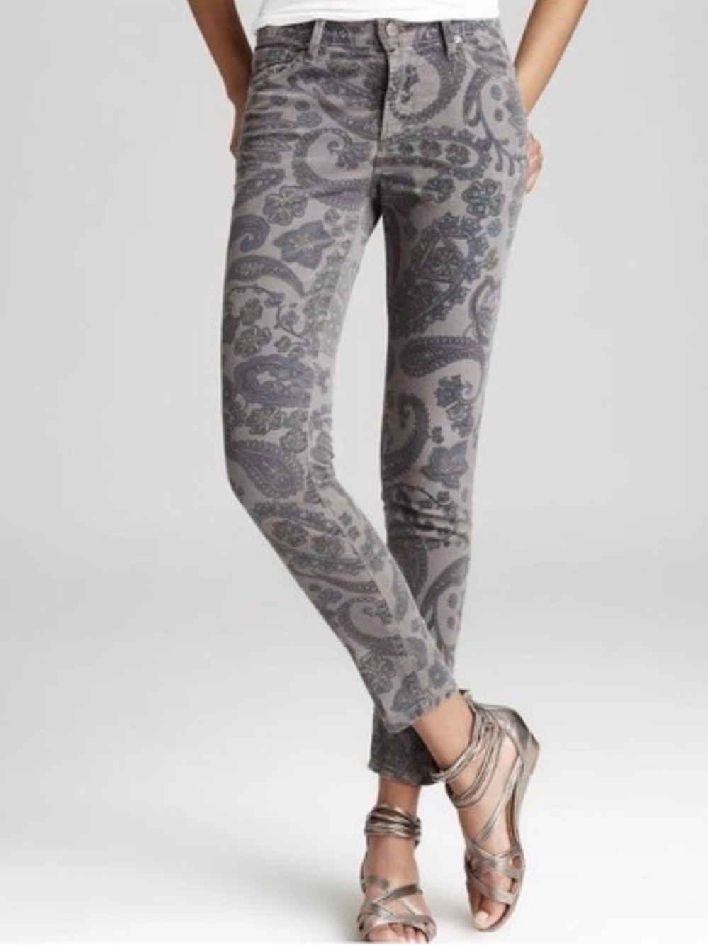 Citizens for Humanity Gray Paisley Skinny Jeans 29